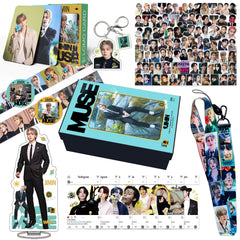 BTS JIMIN WHO Gift Set LOMOCARD Keychain Ins-Card Sticker Lanyard Tape