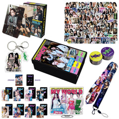 AESPA MY WORLD Gift Set LOMOCARD Keychain Ins-Card Sticker Lanyard Tape