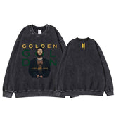 Jungkook Album GOLDEN Vintage Graphic Washed Sweatshirt