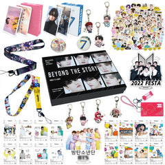 BTS BEYOND THE STORY Big Gift Set LOMOCARD Keychain Ins-Card Sticker Lanyard Tape Gift box (Copy)