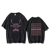 Blackpink Album BRON PINK Vintage Graphic Washed T-shirt