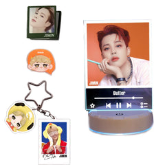JIMIN Night Light Set 1 USB Night Light, 1 Keychain,1 Mini Standing Signs