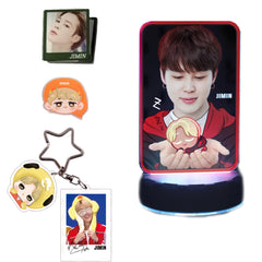 JIMIN Night Light Set 1 USB Night Light, 1 Keychain,1 Mini Standing Signs