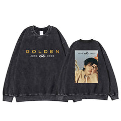 Jungkook Album GOLDEN Vintage Graphic Washed Sweatshirt