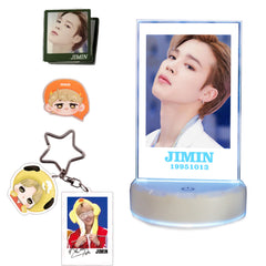 JIMIN Night Light Set 1 USB Night Light, 1 Keychain,1 Mini Standing Signs