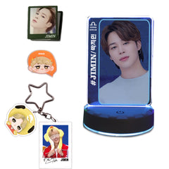 JIMIN Night Light Set 1 USB Night Light, 1 Keychain,1 Mini Standing Signs