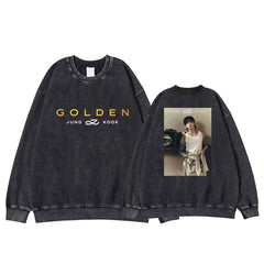 Jungkook Album GOLDEN Vintage Graphic Washed Sweatshirt