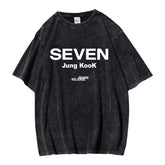 Jungkook Album SEVEN Vintage Graphic Washed T-Shirt