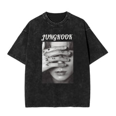 JUNGKOOK Washed Airbrush Pattern T-shirt