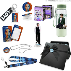 BTS SUGA 550ML Transparent Cup Necklace Gift Set