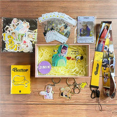BTS BUTTER Gift Set LOMOCARD Keychain Ins-Card Sticker Lanyard Tape Gift box (Copy)
