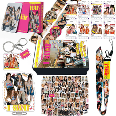 (G) I-DLE I SWAY Gift Set LOMOCARD Keychain Ins-Card Sticker Lanyard Tape