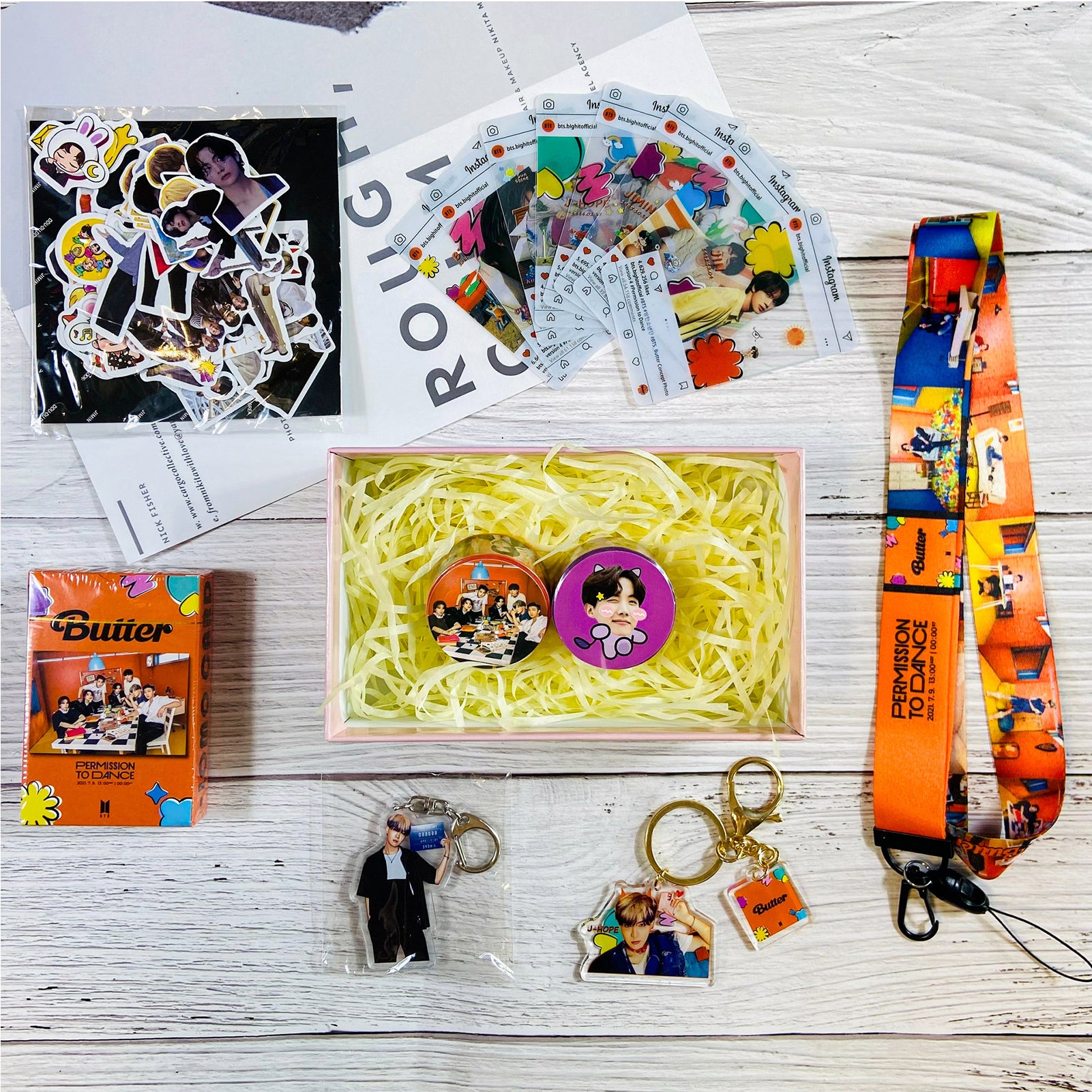 BTS PROMISS TO DANCE Gift Set LOMOCARD Keychain Ins-Card Sticker Lanyard Tape Gift box (Copy)