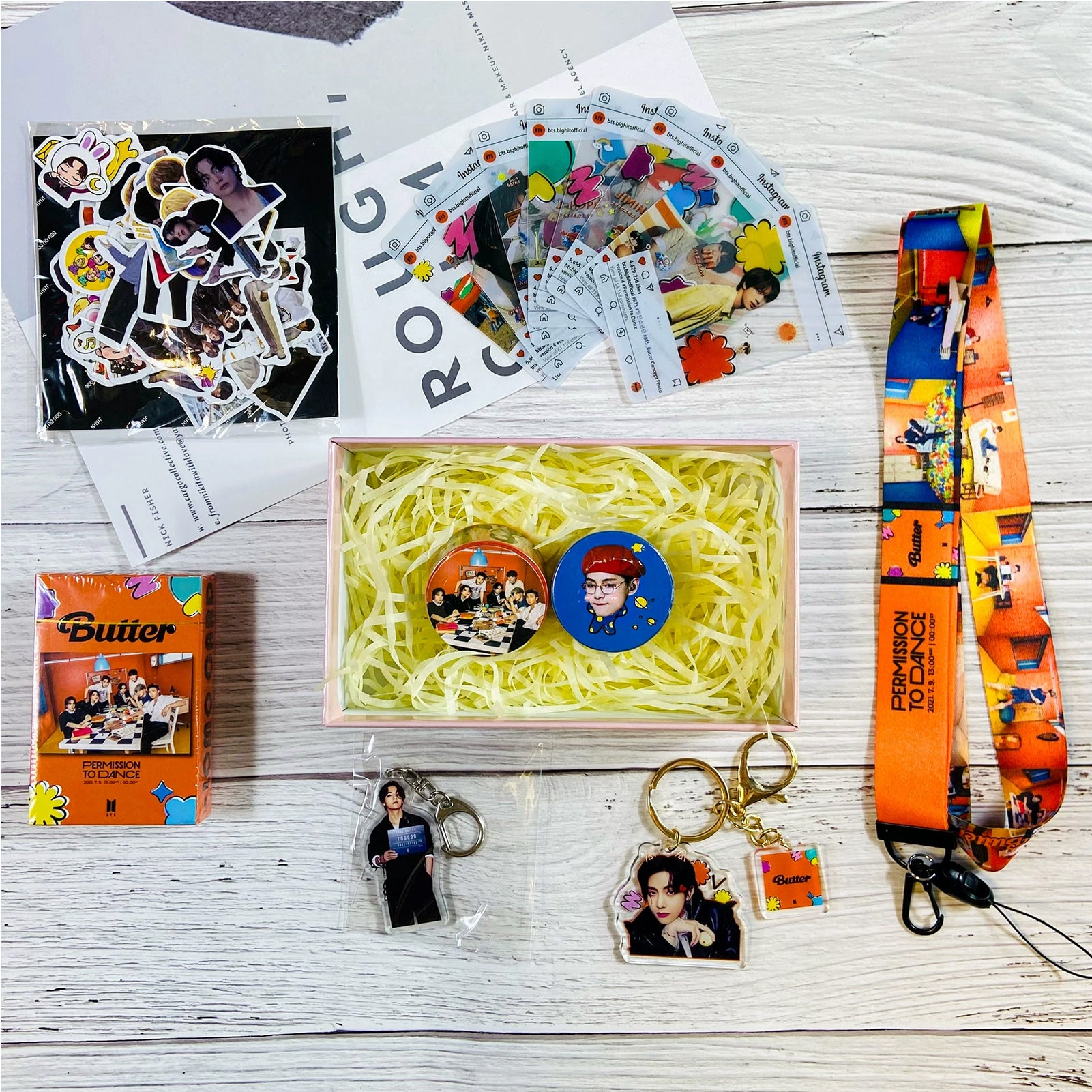 BTS PROMISS TO DANCE Gift Set LOMOCARD Keychain Ins-Card Sticker Lanyard Tape Gift box (Copy)
