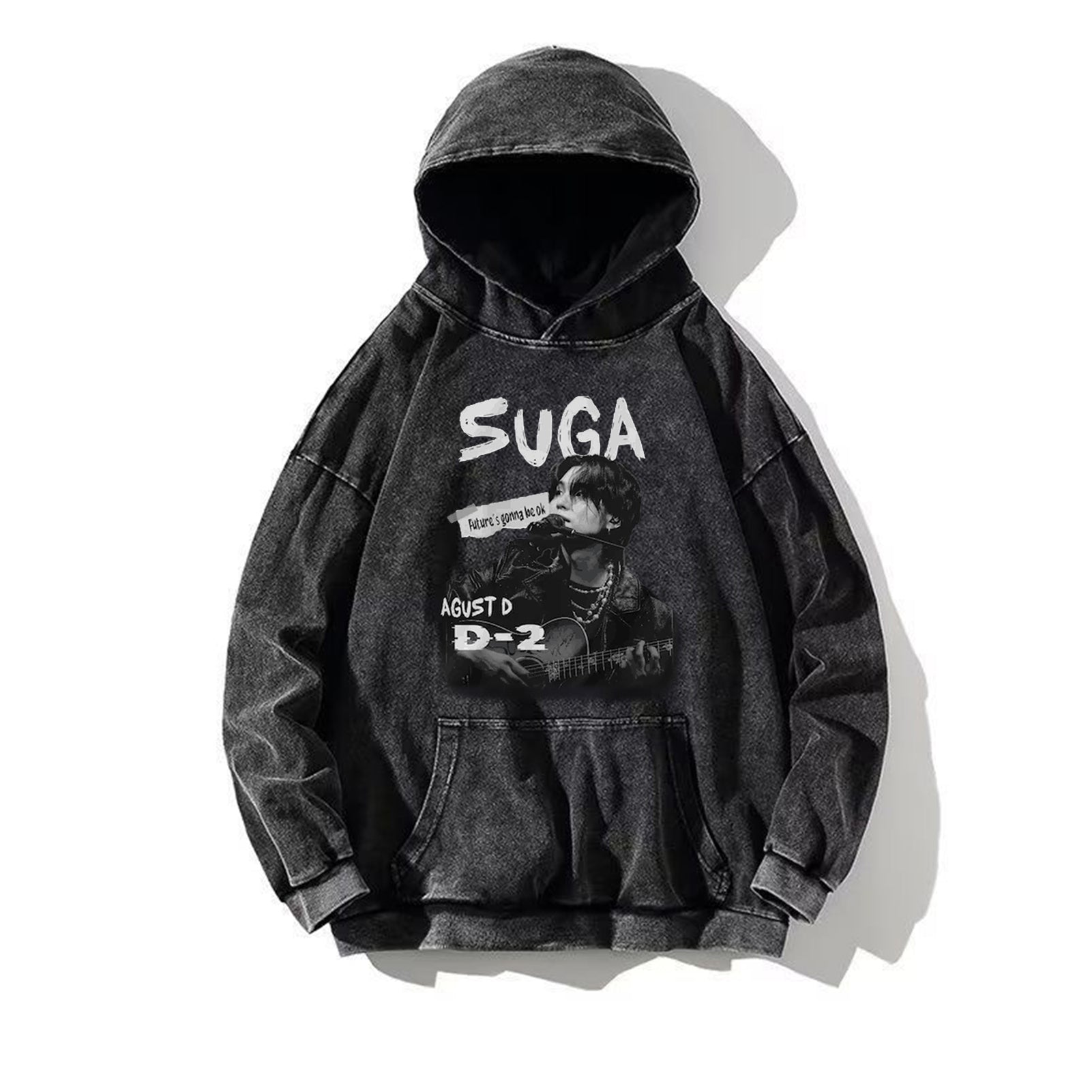 Suga Album Agust D D-DAY Vintage Graphic Washed Sweatshirt