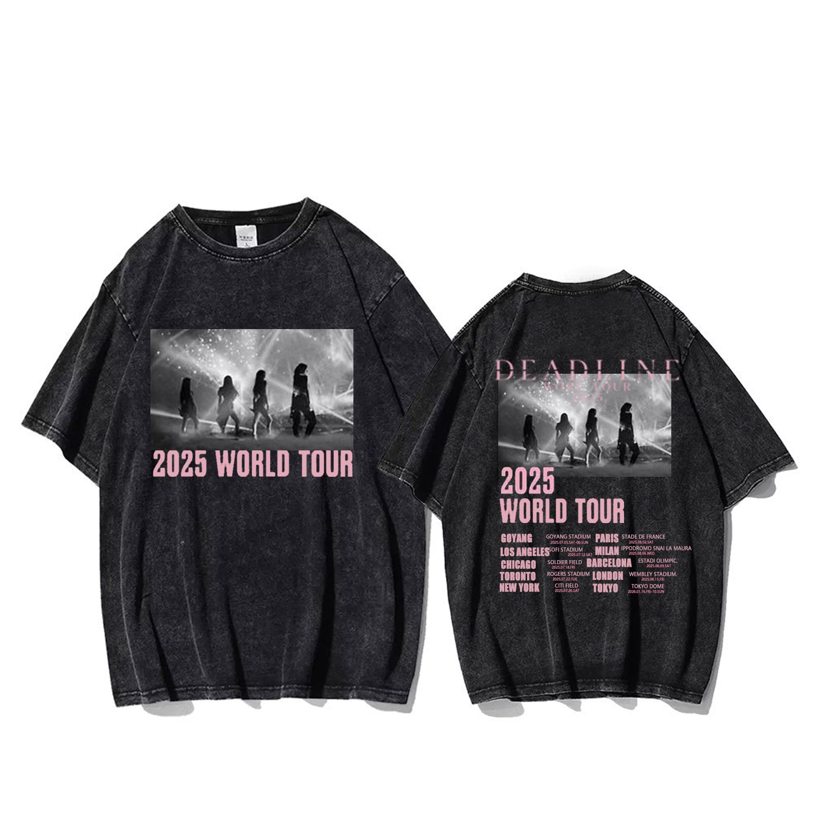 Blackpink 2025 World Tour DEADLINE Washed T-shirt