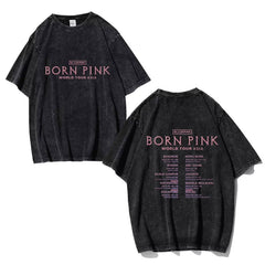 Blackpink Album BRON PINK Vintage Graphic Washed T-shirt