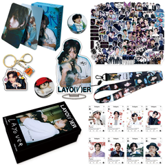 BTS V LAYOVER  Gift Set LOMOCARD Keychain Ins-Card Sticker Lanyard Tape