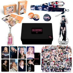 BLACKPIN JISOO JENNIE LISA ROSE Gift Set LOMOCARD Keychain Ins-Card Sticker Lanyard Tape